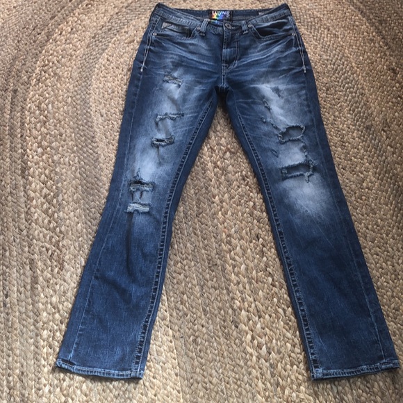 Salvage Jeans Mens Salvage Buckle Jeans Distressed Slim Fit 32r Poshmark